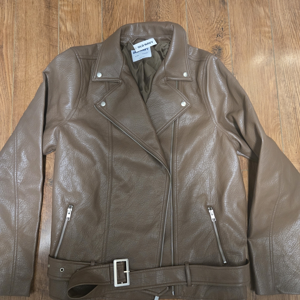 Old Navy Women's Tan Leather Jacket